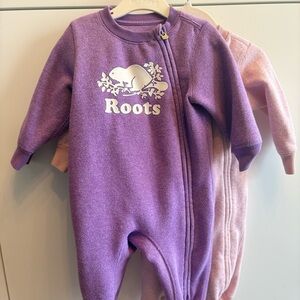Roots Baby Cooper Sparkle Rompers - Pink & Purple